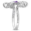 EVERLY JEWELRY | Sterling Silver 7/8 CT TGW African Amethyst and White Topaz Flower Cocktail Ring - 2 of 4