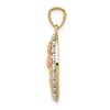 Black Bow Jewelry 14k Yellow & Rose Gold with White Rhodium Oval 3 Rose Pendant, 13mm - 2 of 4