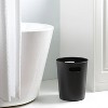 LunaLulinlk Black Basic Plastic 2.64 Gallon Wastepaper Basket for Bathroom, Bedroom or Office - 3 of 4