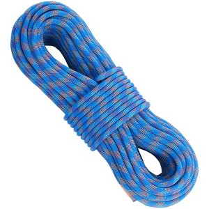 VEVOR 10.2mm Dynamic Climbing Rope, 70M(230ft) Outdoor Rock Climbing Rope 25KN Breaking Tension, Stretchable Fiber Rope with Steel Snap Hooks, Blue - 1 of 4