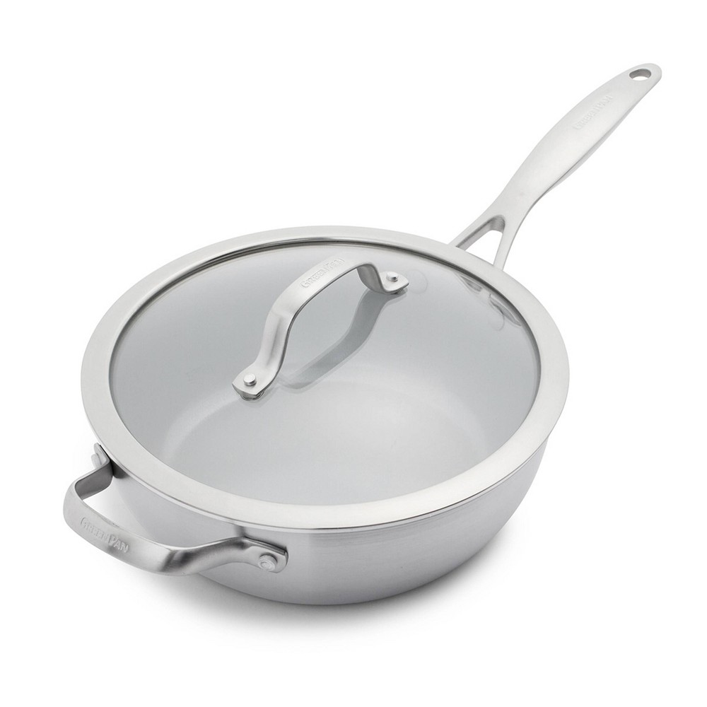 UPC 885837012927 product image for Greenpan Venice Pro Tri-Ply Stainless Steel Ceramic Non Stick 3.5qt Chefs Pan wi | upcitemdb.com