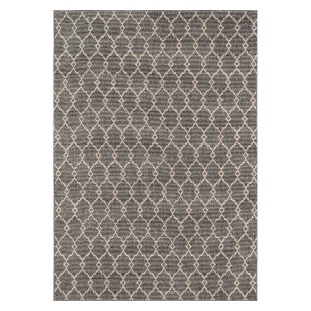 Momeni Baja Indoor/Outdoor Trellis Gray 2'3inx4'6in Accent Rug
