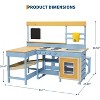 Outdoor Wooden Play Kitchen with Picnic Table and Bench Sink & Faucet Chalkboard Storage Shelves£¦Pretend Stove Mud Kitchen Children Outdoor Playset - 4 of 4