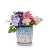 NAYSAYE Planter Set of 2 Ceramic Flowerpot with Drainage Hole for Indoor Outdoor Garden, White Blue, 7.49"*7.49"*8.08" - 4 of 4