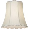 Imperial Shade Set of 2 Scallop Bell Lamp Shades Cream White Large 12" Top x 18" Bottom x 17.5" High Spider Harp Finial Fitting - 3 of 4