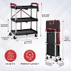 Acekool 3-Tier Foldable Cart - No Assembly Rolling Cart with Locking Wheels & 167lb Capacity - 3 of 4