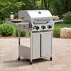 R.W FLAME 3-Burner Propane Gas Grill with Side Burner, 24,000 BTU Stainless Steel BBQ,  Cast Iron Grates & Baking Pan for Patio & Outdoor Cooking - 4 of 4