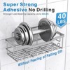 Attop Light Gray 5-Pack Rust-Resistant Stainless Steel Large Capacity Shower Shelves - No Drilling or Gluing Required Bathroom Storage Racks - 4 of 4