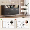Dresser for Bedroom with 5 Drawers, 47 in Wide Chest of Drawers with Charging Station - 4 of 4