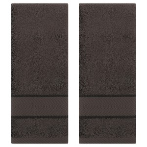 REGALWOVEN Bathroom Decorative Cotton Soft Absorbent Sold Striped Hand Towel 14" x 30" 2 Pcs - 1 of 4