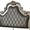 Acme Furniture Dresden 96" California King Bed Vintage Bone White: Victorian Style, Tufted Leather, No Box Spring Needed - 2 of 4