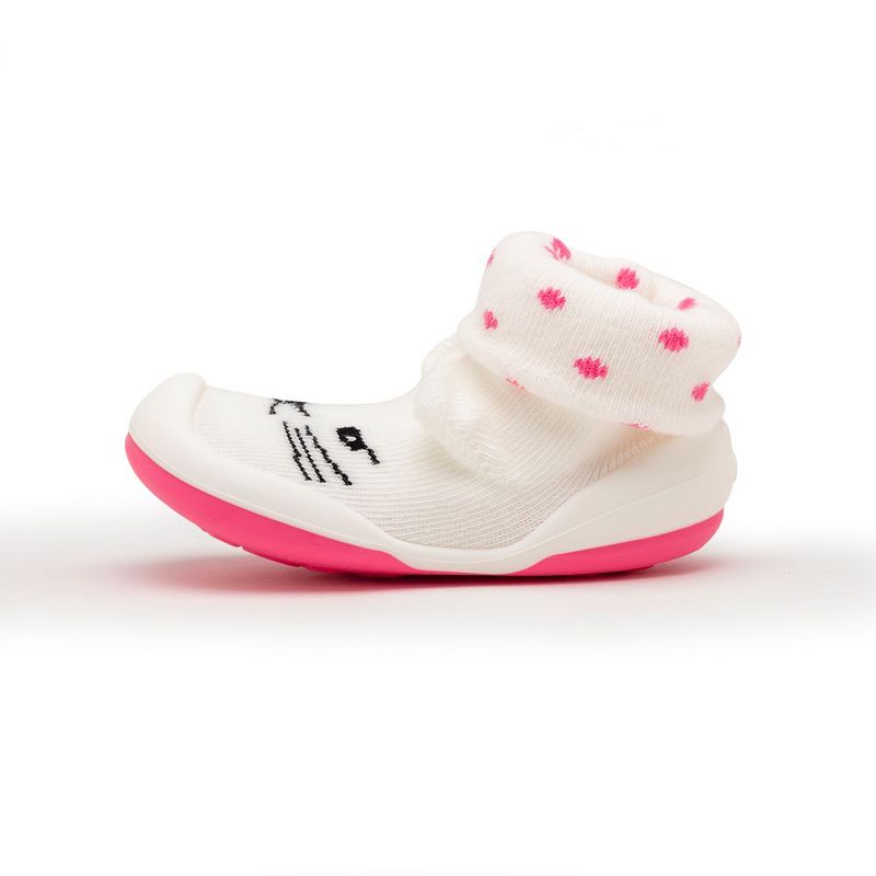 Komuello Baby Girl First Walk Sock Shoes Pink Cats, 3 of 8