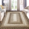 Washable Rug, Machine Washable Rugs for Bedroom, Braided Print Floor Cover, Rustic Low Pile Accent Carpet for Living Room Office, Black - 3 of 4