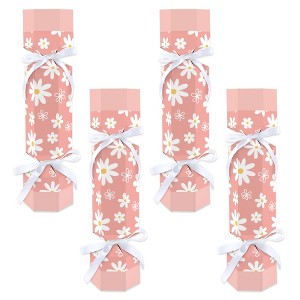 Big Dot of Happiness Pink Daisy Flowers - No Snap Floral Party Table Favors - DIY Cracker Boxes - Set of 12 - 1 of 4