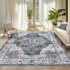 Hallway Runner Rug - Washable Vintage Low Pile Non-Slip Kitchen & Bathroom Carpet Mat for Entryway, Laundry Retro Accent - 2 of 4