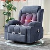 360° Swivel Rocker Recliner Chair w/ Heat & Massage, Widen Overstuffed Oversize Single Sofa Lounge Chair w/ USB Charging 3 Angle Modes - 4 of 4