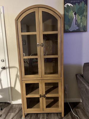 Arches Writing Desk with Storage Cabinets Natural - Threshold™