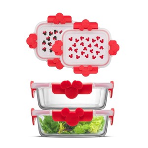 Disney Mickey & Minnie Food Storage Containers - Black - 1 of 4