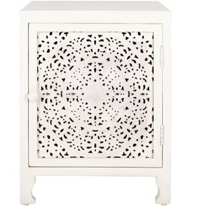 Raura 2 Shelf 1 Door Nightstand - NST5303 - White Washed - Safavieh - 1 of 4