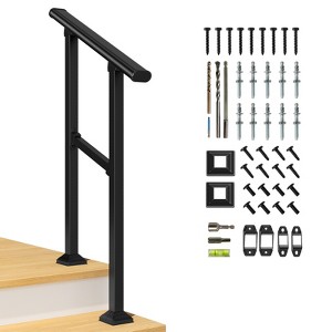 Hand Rails for Outdoor Steps, Wrought Iron Railing, Exterior Hand Railing for Steps, Porch Railing Kit - 1 of 4
