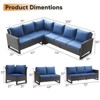 Buenhomino 6-Seater Outdoor Sectional Sofa L Shaped Couch Patio Conversation Furniture Set, Wicker Patio Sectional Sofa with Removable Cushion - 3 of 4