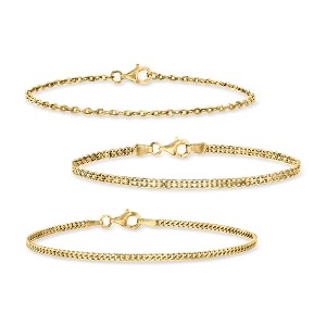 Ross-Simons 18kt Gold Over Sterling Jewelry Set: 3 Link Bracelets - 1 of 4