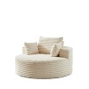 55'' Single Corduroy Sofa Chair, Modern Sleeper Lounge with Foam Cushion and Backrest Pillow for Living Room, Bedroom, or Projection Room - 3 of 4
