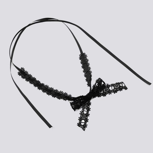 Cord With Wire Flower Choker Necklace - Wild Fable™ Black/gold : Target