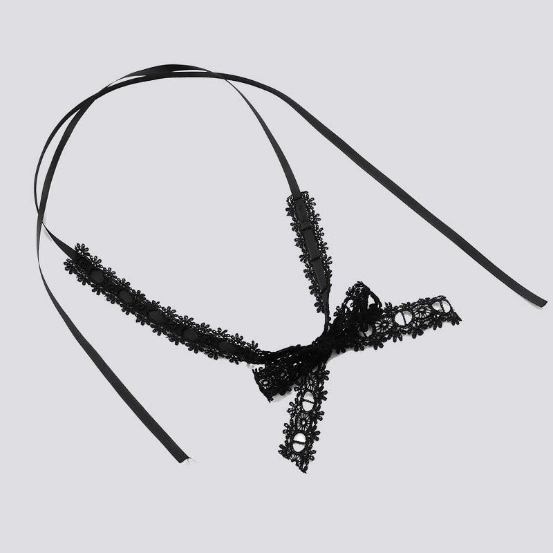 Lace Bow Wrap Necklace - Wild Fable™ Black, 1 of 3