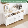 55" Sideboard Buffet Cabinet with 3 Drawers & 4 Doors, Adjustable Shelf Kitchen Storage Console for Dining Room Living Room - 4 of 4