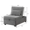 4 in 1 Adjustable Footstool Bed Stool Guest Sofa Chair, Modern Sleeper Sofa Guest Bed - 2 of 4
