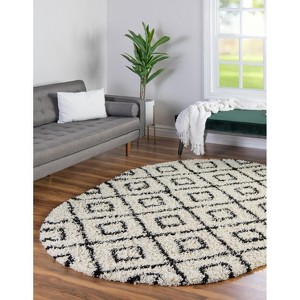 Unique Loom Trellis Shag Ruth Trellis Indoor Woven Area Rug - 1 of 4