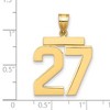 Black Bow Jewelry 14k Yellow Gold, Athletic Collection, Large Polished Number 27 Pendant - 2 of 3