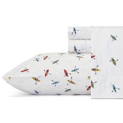 Queen Printed Pattern Percale Cotton Sheet Set Kayak - Eddie Bauer