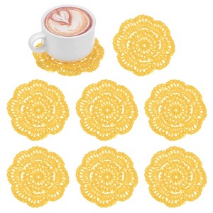 Unique Bargains Round Handmade Crochet Cotton Cup Coaster Placemats Home Decoration - 1 of 4
