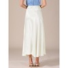 INSPIRE CHIC Women's Satin High Waisted Elastic Waistband Casual Flowy Elegant Maxi Skirt - 4 of 4