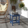 Resenkos Outdoor Side End Table, End Table, Outdoor Couch Table,Patio Side Table, 15" Square Outdoor End Table, HDPE Plastic Tea Table, Blue - 4 of 4
