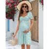 Clearlove Women's Chicken Heart Neck Short Sleeve Printed Comfortable Stylish Maternity Crop Dress - 3 of 4