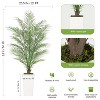 Fake Palm Tree, Faux Areca Palm Plants, Leaves Realistic Trunks Fake, Tropical Palm Tree, Tall Trapezoidal Prism White Pot - 4 of 4