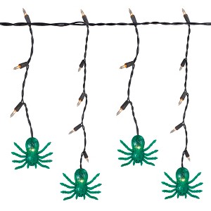Northlight Spider Halloween Icicle Lights - Green - 3' Black Wire - 35ct - 1 of 3