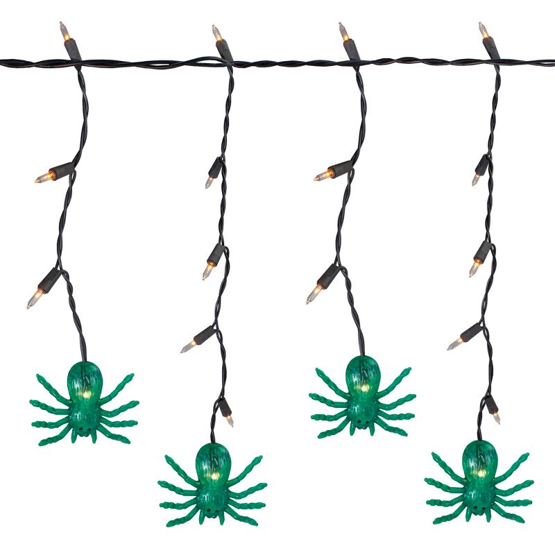 Northlight 35ct Green Spider Halloween Icicle Lights- 3ft Black Wire, 1 of 4