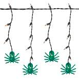 Northlight 35ct Green Spider Halloween Icicle Lights- 3ft Black Wire