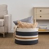 SEVOBAL Laundry Bags and Baskets Cotton Soft and Spacious Storage, Neutral Round Basket for Home Organization, Multicolored, 19.7"*3.9"*13" - 2 of 4