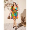 HAPPY BAY Women's Mini Holiday Bathing Suit Dress Summer Short Fall Swimsuit Cover ups Tops X-Large-XX-Large Multicolored, Leaf - 2 of 4