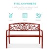 Best Choice Products Outdoor Steel Bench Garden Patio Porch Furniture w/ Floral Design Backrest - 3 of 4