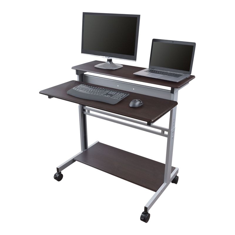 Stand Up Desk Store Rolling Adjustable Height Two Tier Standing Desk Computer Workstation, 1 of 4