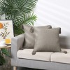 Unique Bargains Linen Fringe Pillow Covers Set with Tassel Design 2 Pcs - 3 of 4