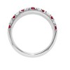 H.J. Namdar 0.57 ct tw Prong Set Alternating Round Diamond and Ruby Band Ring 14K White Gold Natural Rubies and Diamonds Size 6 - 3 of 4