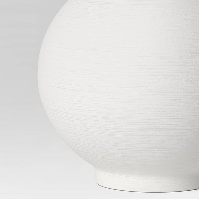 Ceramic Round Textured Vase White - Threshold&#8482;