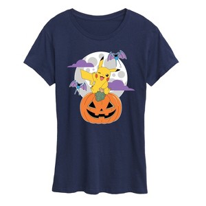 Women's - Pokémon - Pikachu Pumpkin With Moon Short Sleeve Graphic T-Shirt - 1 of 4